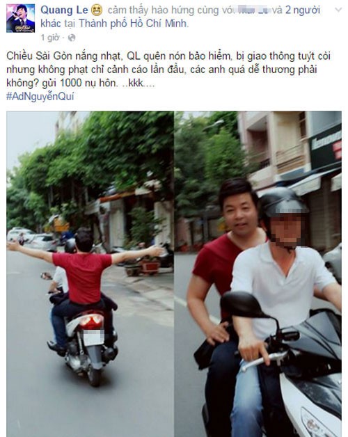 Quang Le lai gay on ao vi khong doi mu bao hiem-Hinh-2